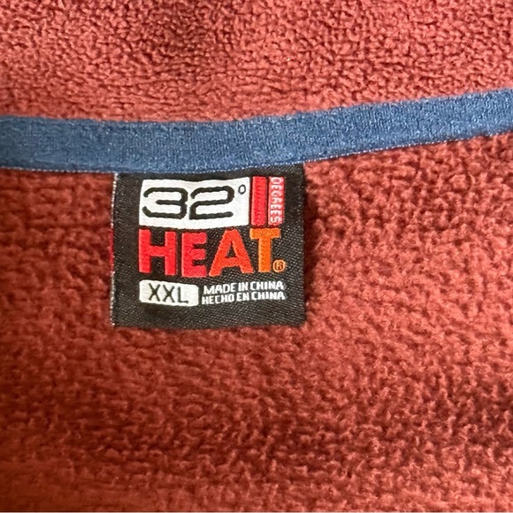 32 Degrees Men's Rust Sweater with Blue Trim XXL - Picture 4 of 5